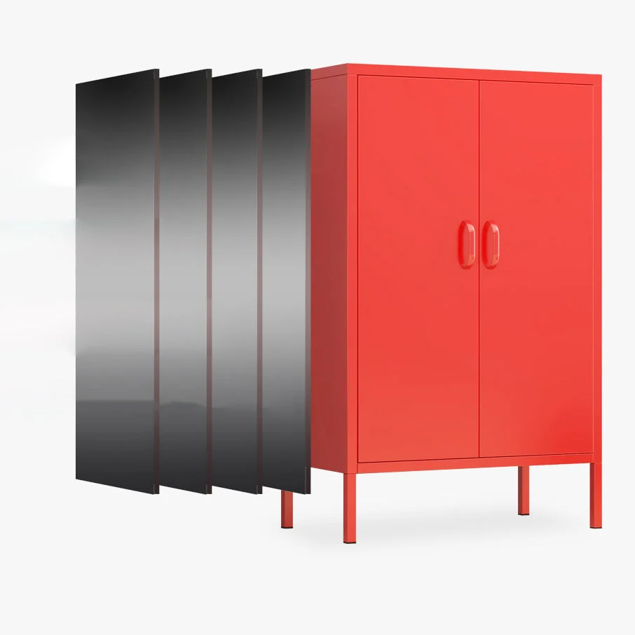 Gabinete moderno del servidor del aparador de acero de la puerta de cristal de 40"H con el almacenamiento para la cocina R...