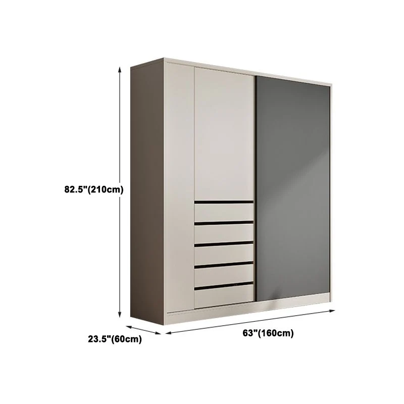 Gabinete moderno de madera fabricado para dormitorio, gabinete de almacenamiento con puerta corrediza Clearhalo