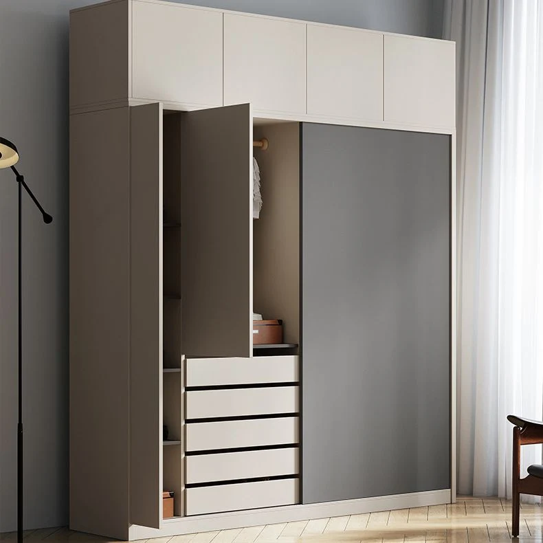 Gabinete moderno de madera fabricado para dormitorio, gabinete de almacenamiento con puerta corrediza Clearhalo