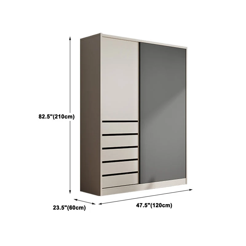 Gabinete moderno de madera fabricado para dormitorio, gabinete de almacenamiento con puerta corrediza Clearhalo
