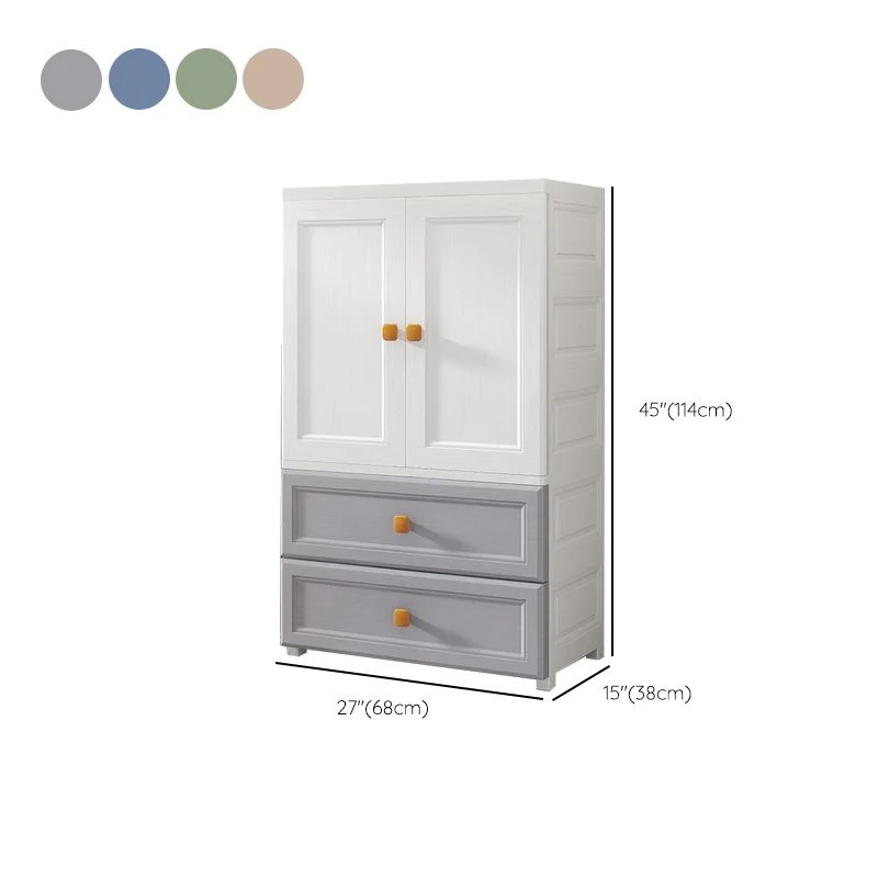 Gabinete de plástico para dormitorio con puertas con bisagras Gabinete de almacenamiento moderno con acabado mate Albarico...