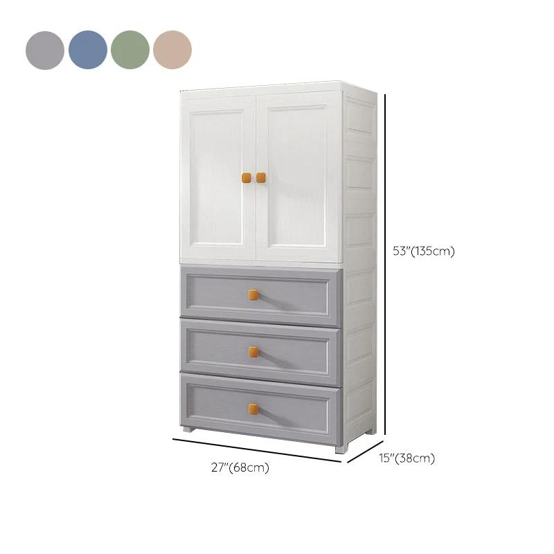Gabinete de plástico para dormitorio con puertas con bisagras Gabinete de almacenamiento moderno con acabado mate Albarico...