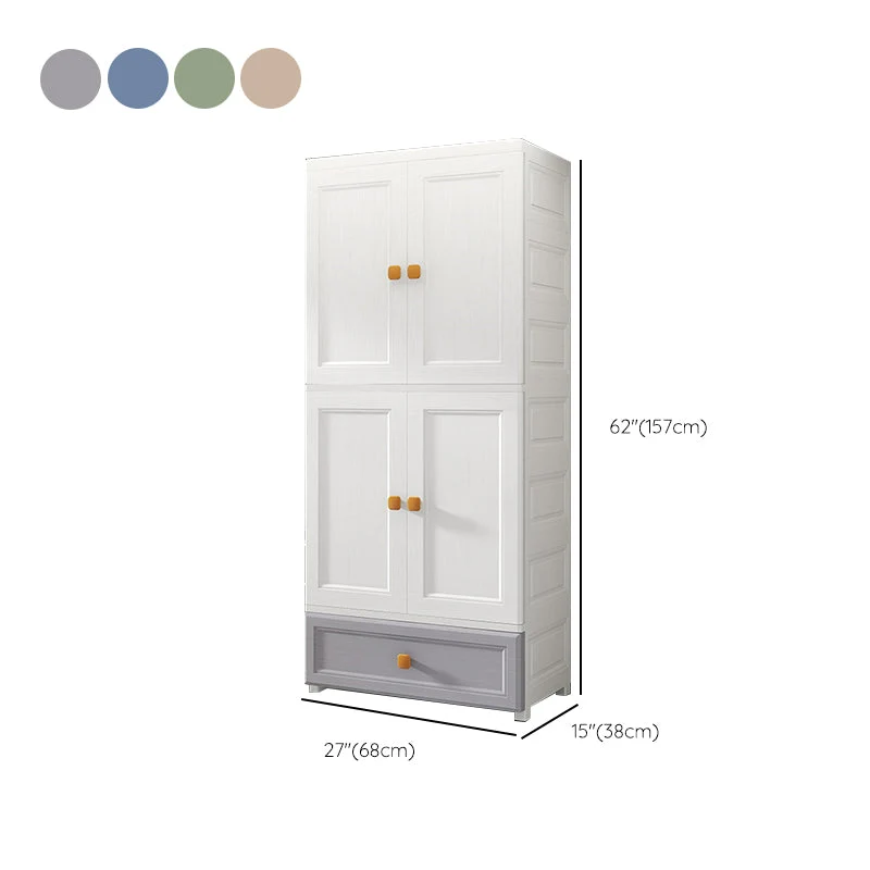 Gabinete de plástico para dormitorio con puertas con bisagras Gabinete de almacenamiento moderno con acabado mate Albarico...