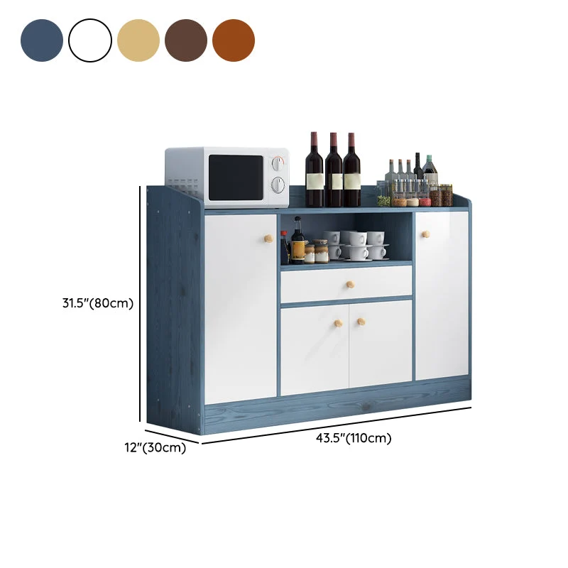 Gabinete de servidor de buffet de almacenamiento abierto de servidor de comedor de cocina contemporánea Blanco Clearhalo