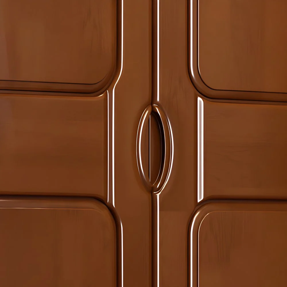 Gabinete tradicional de almacenamiento de madera de caucho con acabado mate para el hogar Marron Clearhalo