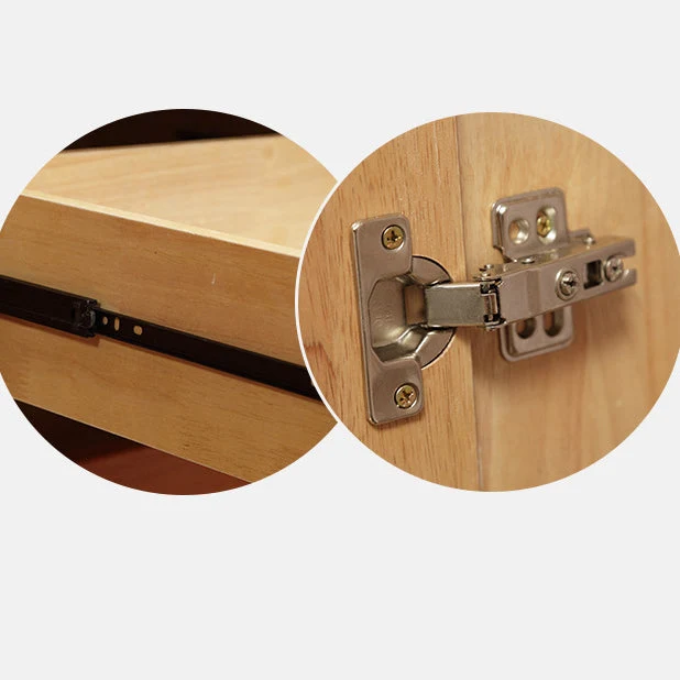 Gabinete tradicional de madera de caucho con cajón, gabinete de almacenamiento con acabado mate para el hogar Granate Clea...