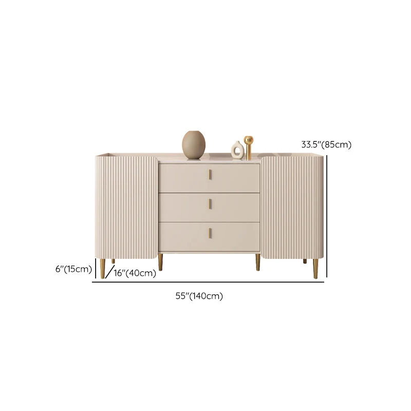 Glam Buffet Aparador Blanco 3 Cajones Comedor Buffet para Sala de Estar Clearhalo