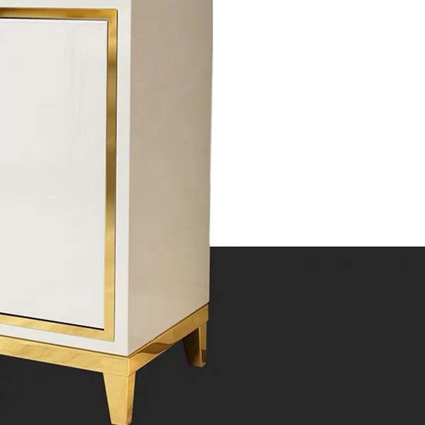 Glam Cabinets Aparador Buffet con Espejo, 3 Cajones y 2 Puertas Negro Clearhalo