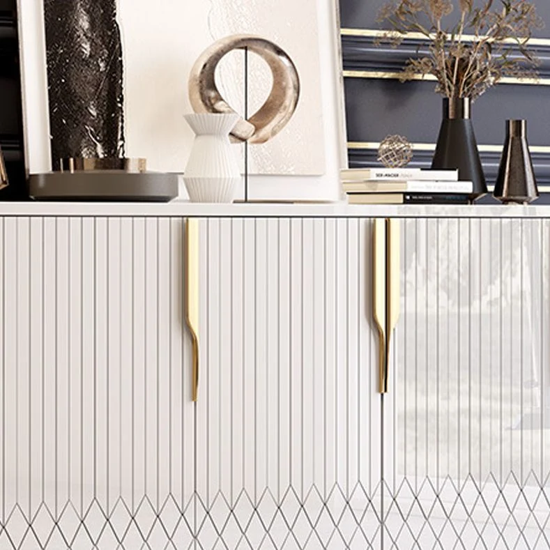 Glam Cabinets Buffet de comedor Aparador buffet con espejo y 4 puertas Negro Clearhalo