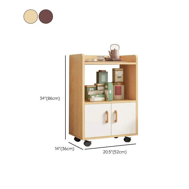 Glam Dining Buffet Servidor buffet de madera con cajones y gabinetes Marron Clearhalo