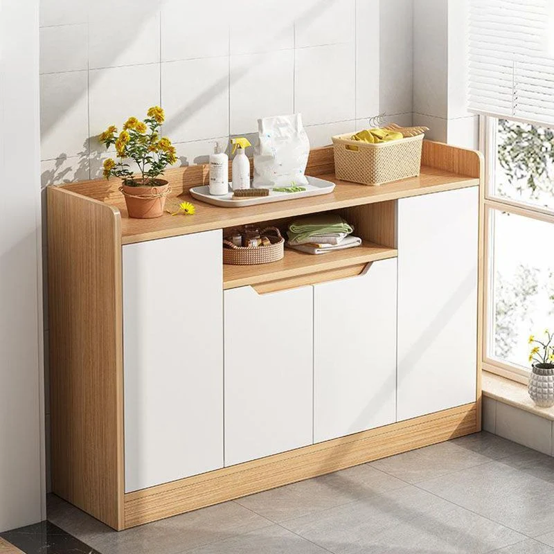 Glam Dining Buffet Servidor buffet de madera con cajones y gabinetes Marron Clearhalo