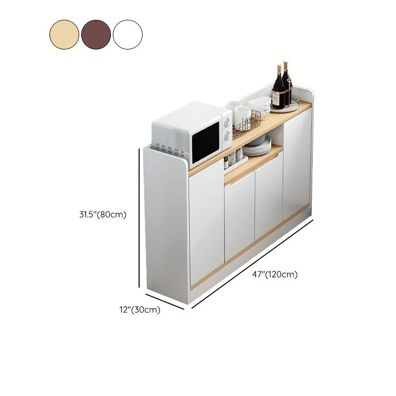 Glam Dining Buffet Servidor buffet de madera con cajones y gabinetes Marron Clearhalo