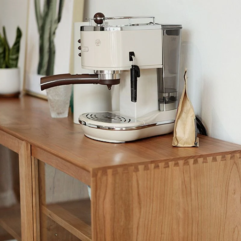 Glam Dining Buffet Servidor buffet de madera con gabinetes y cajones Nuez Clearhalo