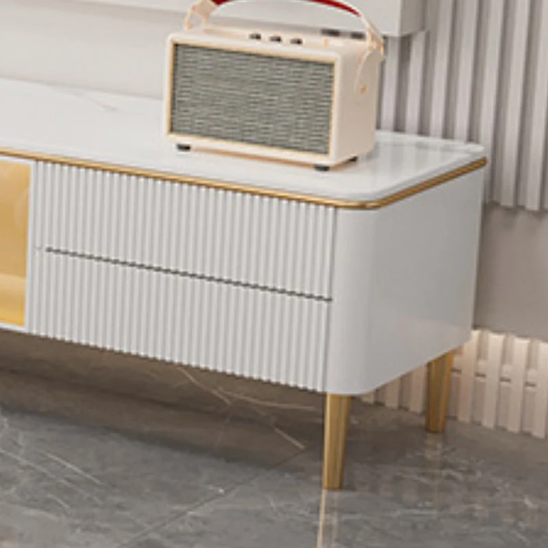 Glam TV Media Console Almacenamiento cerrado Consola con soporte de piedra para sala de estar Clearhalo