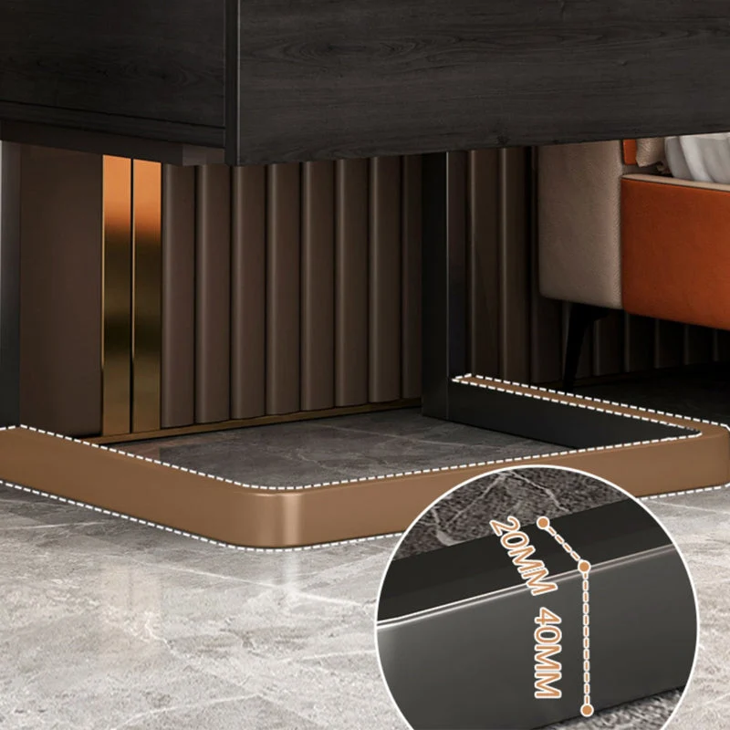 Glam - Mesita de noche con 1 cajón, cajón de almacenamiento, mesa decorativa, patas incluidas Negro Clearhalo