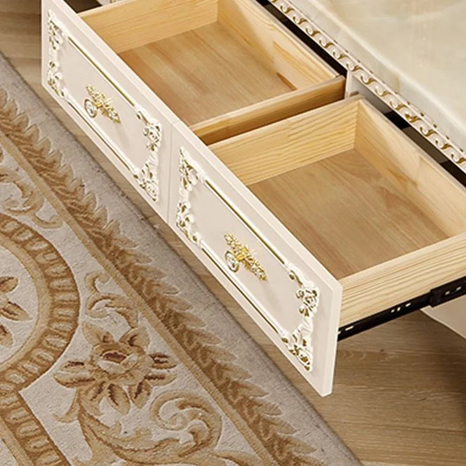 Glam - Soporte para TV de madera maciza, 4 cajones, consola con estante Clearhalo