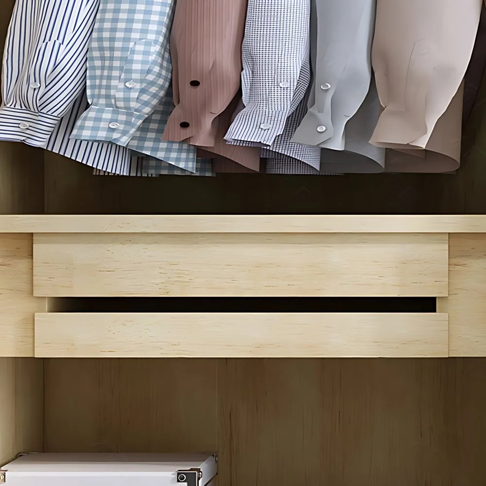 Guardarropa multifuncional independiente moderno del dormitorio del guardarropa de madera sólida de Rubberwood Naturales C...