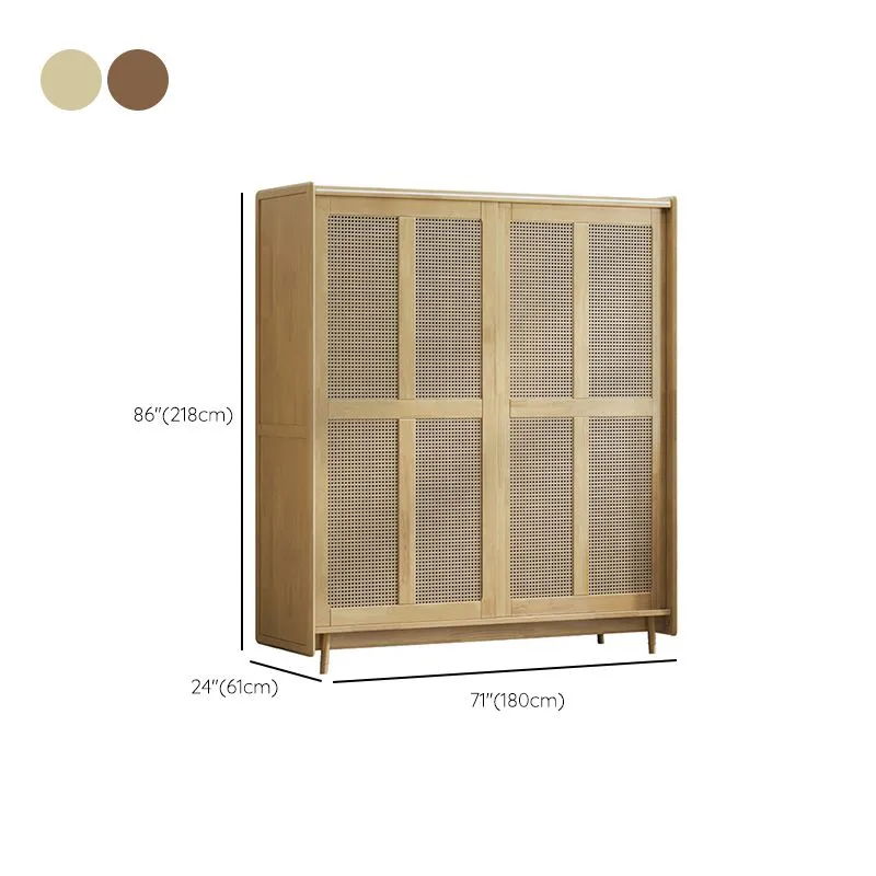 Guardarropa multifuncional independiente moderno del dormitorio del guardarropa de madera sólida de Rubberwood Naturales C...