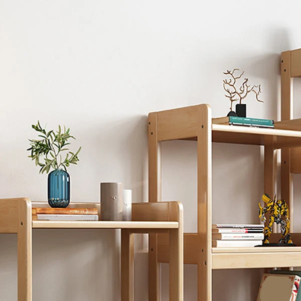 Librerí con estante trasero abierto Estanterí moderna y contemporánea para oficina en casa Nuez Clearhalo