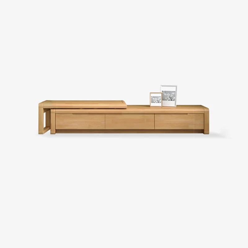 Madera sólida 71 - soporte de la TV de la pulgada, consola nórdica del soporte de la TV para las TV con 3 cajones incluido...