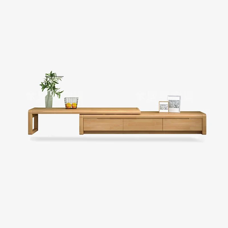 Madera sólida 71 - soporte de la TV de la pulgada, consola nórdica del soporte de la TV para las TV con 3 cajones incluido...