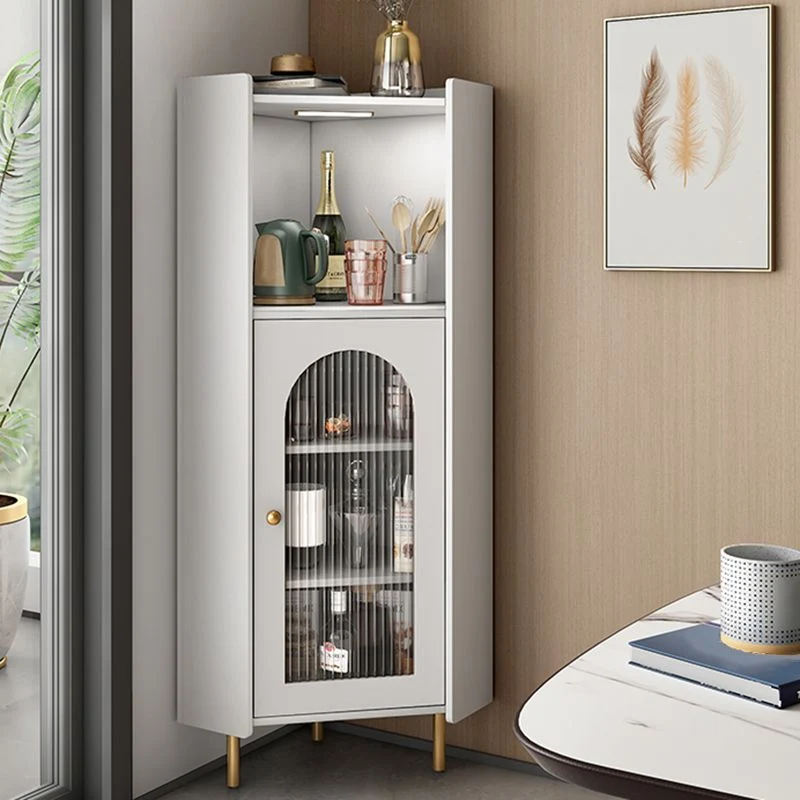 Mesa aparador estilo moderno con soporte para buffet de madera de 55"H con gabinete Blanco Clearhalo