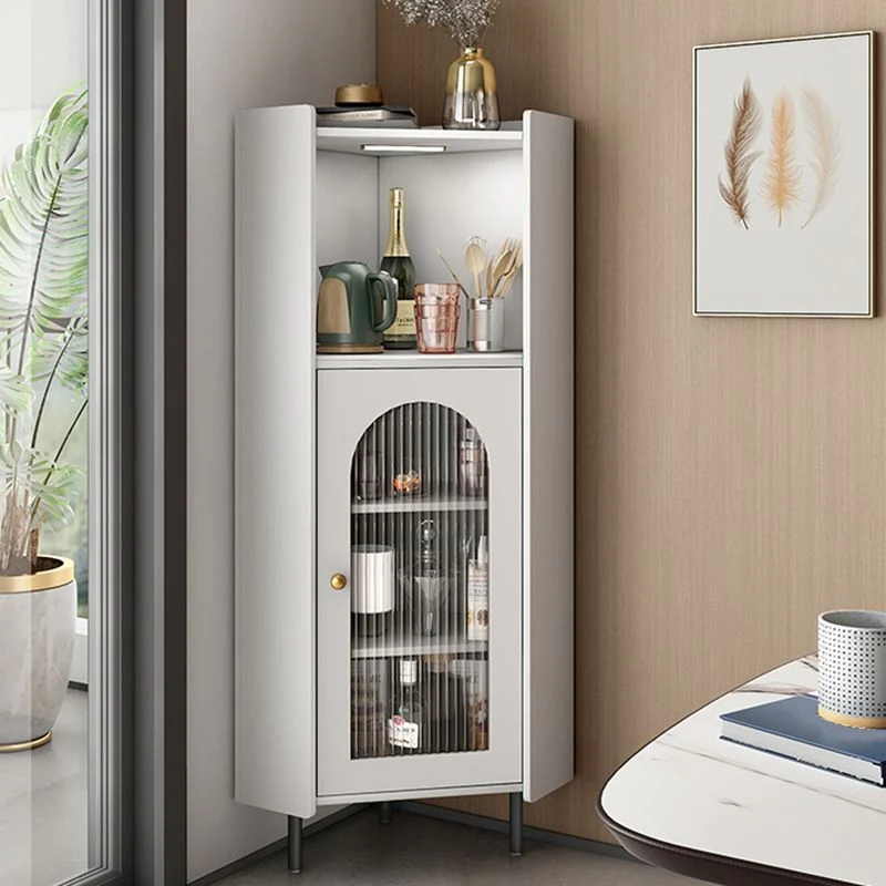 Mesa aparador estilo moderno con soporte para buffet de madera de 55"H con gabinete Blanco Clearhalo