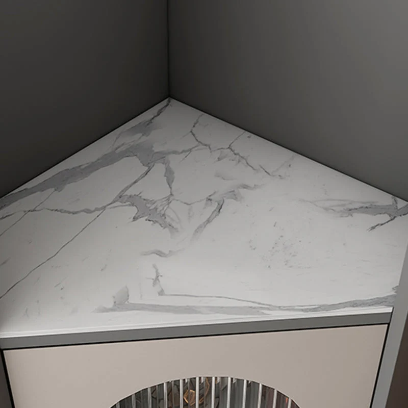 Mesa aparador estilo moderno con soporte para buffet de madera de 55"H con gabinete Blanco Clearhalo