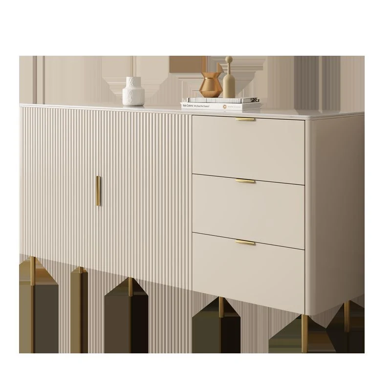 Mesa auxiliar beige con cajones Servidor de comedor contemporáneo Clearhalo