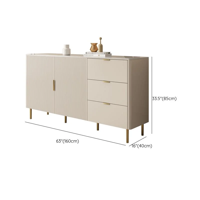 Mesa auxiliar beige con cajones Servidor de comedor contemporáneo Clearhalo