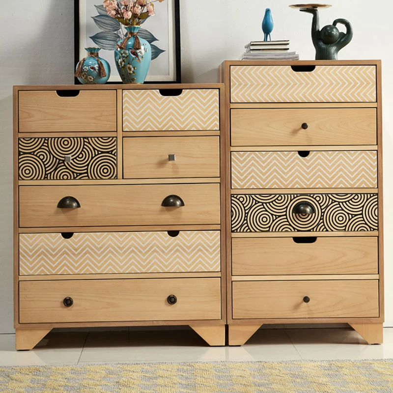 Mesa auxiliar con acabado antiguo y cajones de estilo moderno Marron Clearhalo