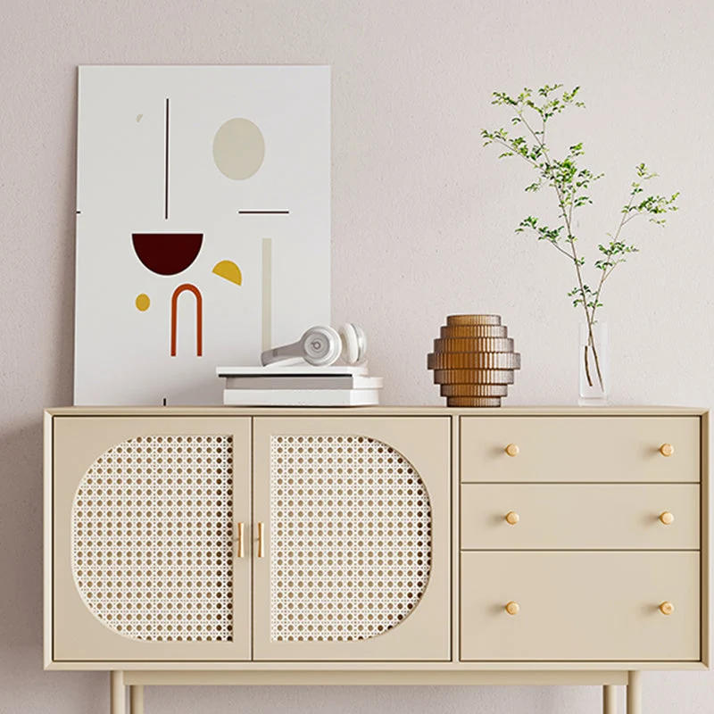 Mesa auxiliar Glam con cajones Mesa buffet de madera de ingenierí Clearhalo
