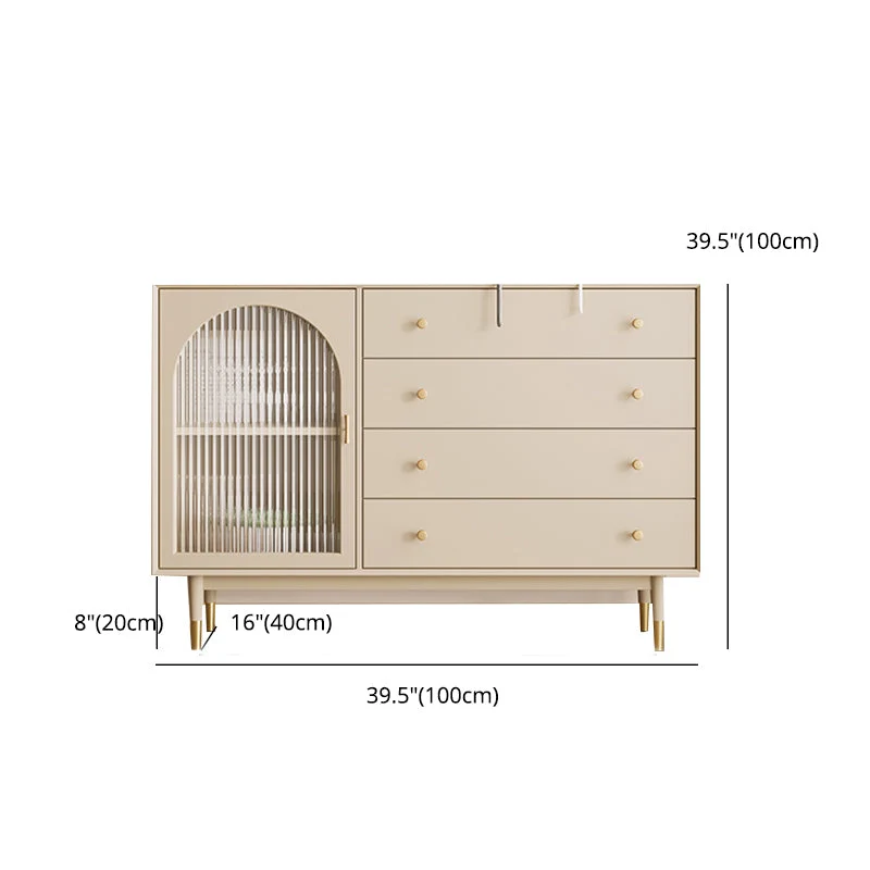 Mesa auxiliar Glam con cajones Mesa buffet de madera de ingenierí Clearhalo