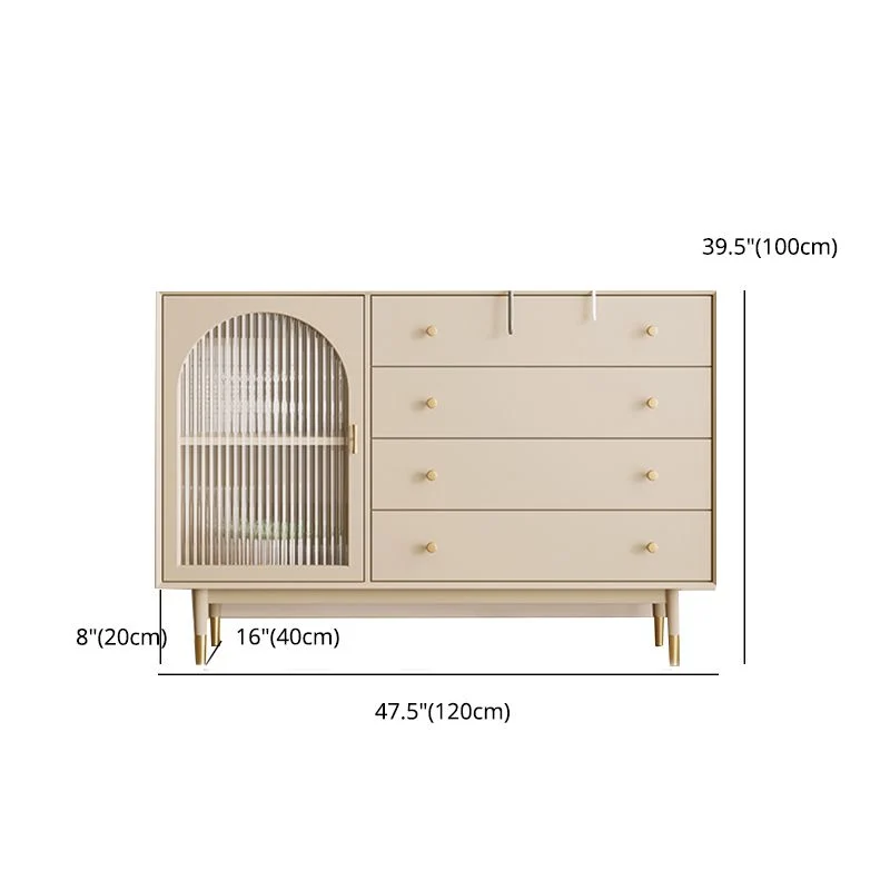 Mesa auxiliar Glam con cajones Mesa buffet de madera de ingenierí Clearhalo
