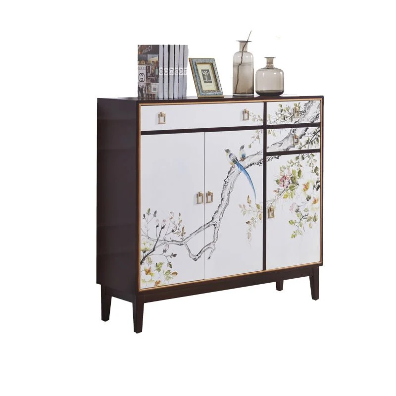 Mesa auxiliar de madera maciza con cajones Servidor de comedor contemporáneo Blanco Clearhalo
