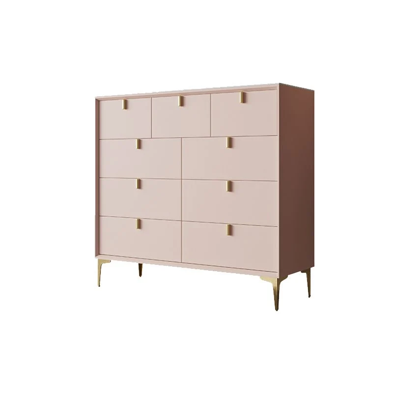 Mesa auxiliar de madera maciza rosa, servidor de comedor moderno con cajones Clearhalo