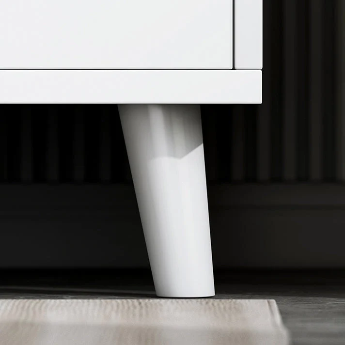 Mesa auxiliar moderna de madera maciza con 1 cajón en gris Blanco Clearhalo
