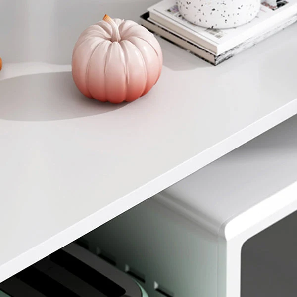 Mesa auxiliar moderna de madera maciza con 1 cajón en gris Blanco Clearhalo