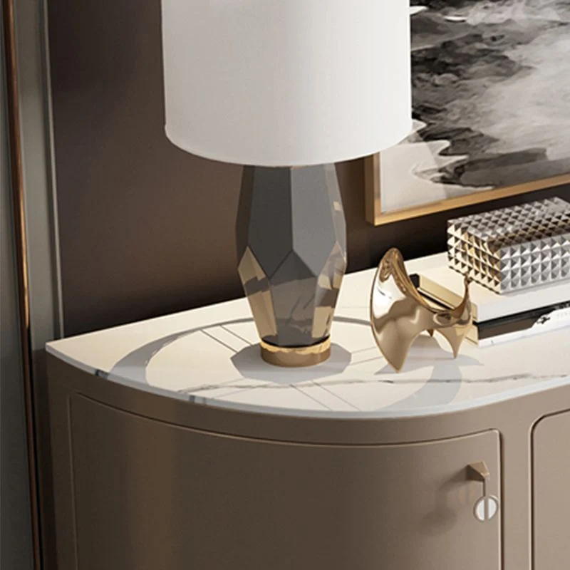 Mesa buffet estilo Glam Aparador buffet de piedra con gabinetes Clearhalo