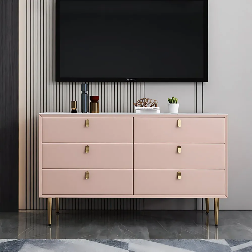 Mesa de buffet estilo Glam, mesa de cocina con estructura de pino para comedor Rosa Clearhalo