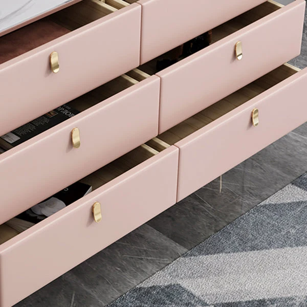 Mesa de buffet estilo Glam, mesa de cocina con estructura de pino para comedor Rosa Clearhalo