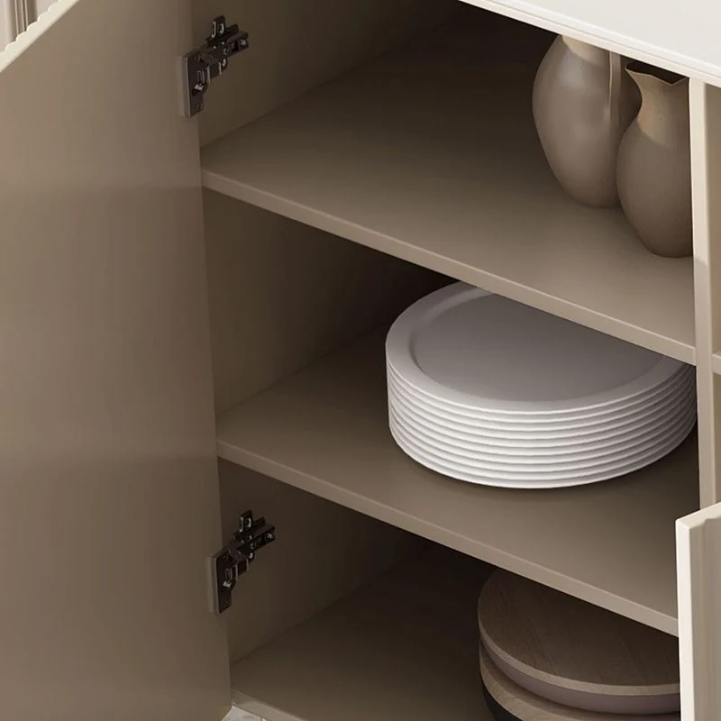 Mesa buffet estilo Glam, tablero auxiliar de piedra con gabinetes y cajones Clearhalo