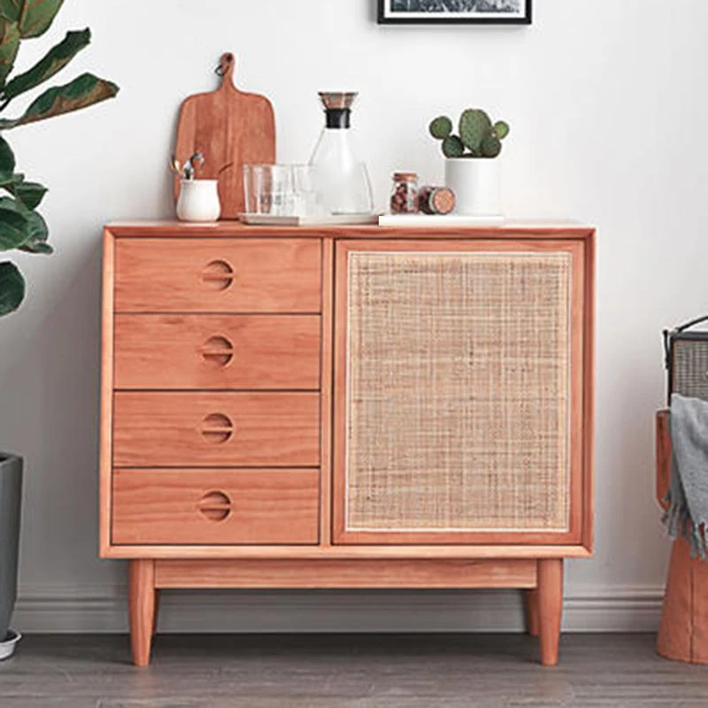 Mesa buffet estilo moderno con aparador de madera con mueble y cajones Clearhalo