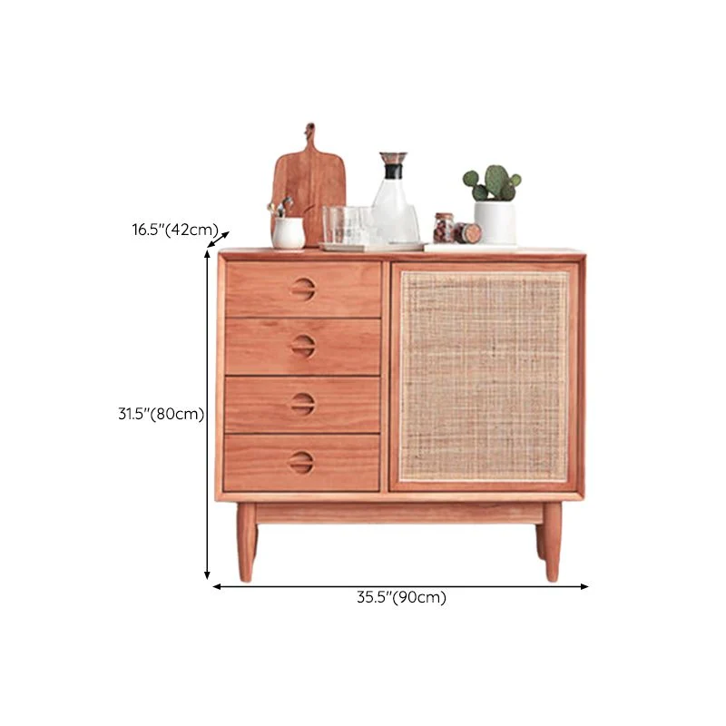 Mesa buffet estilo moderno con aparador de madera con mueble y cajones Clearhalo