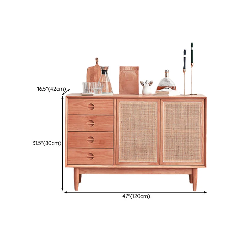 Mesa buffet estilo moderno con aparador de madera con mueble y cajones Clearhalo