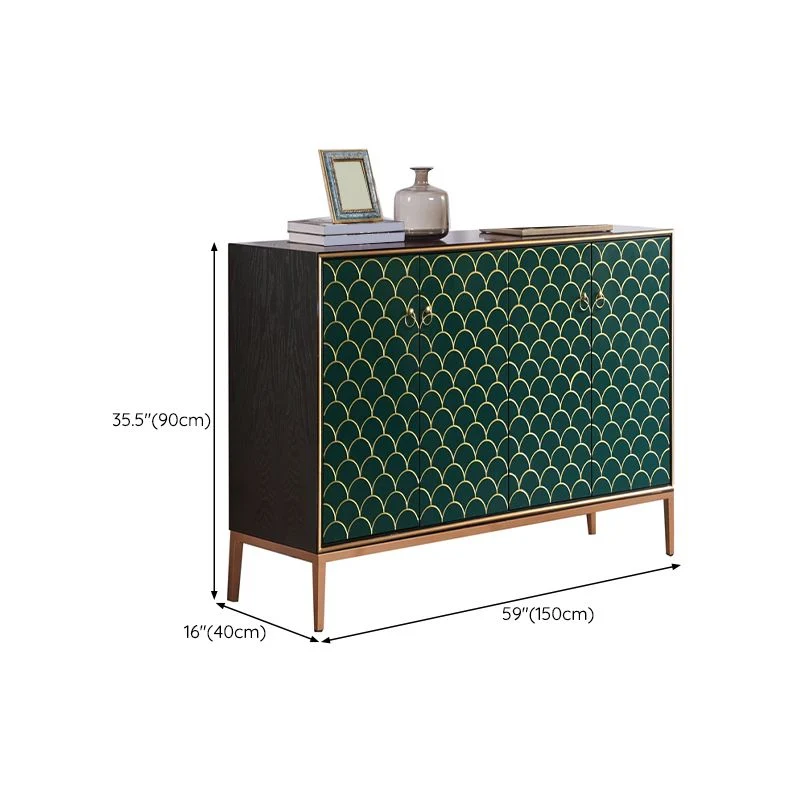 Mesa buffet de estilo moderno tablero lateral de madera maciza con gabinetes Clearhalo