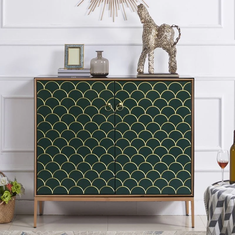 Mesa buffet de estilo moderno tablero lateral de madera maciza con gabinetes Clearhalo