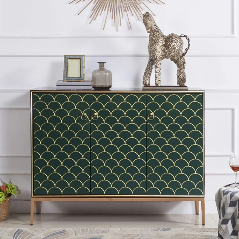 Mesa buffet de estilo moderno tablero lateral de madera maciza con gabinetes Clearhalo