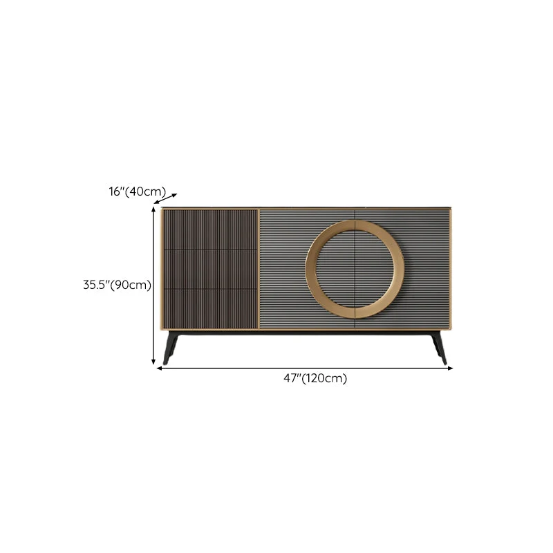 Mesa buffet de estilo moderno, tablero lateral de piedra con gabinetes y cajones Cafe Clearhalo