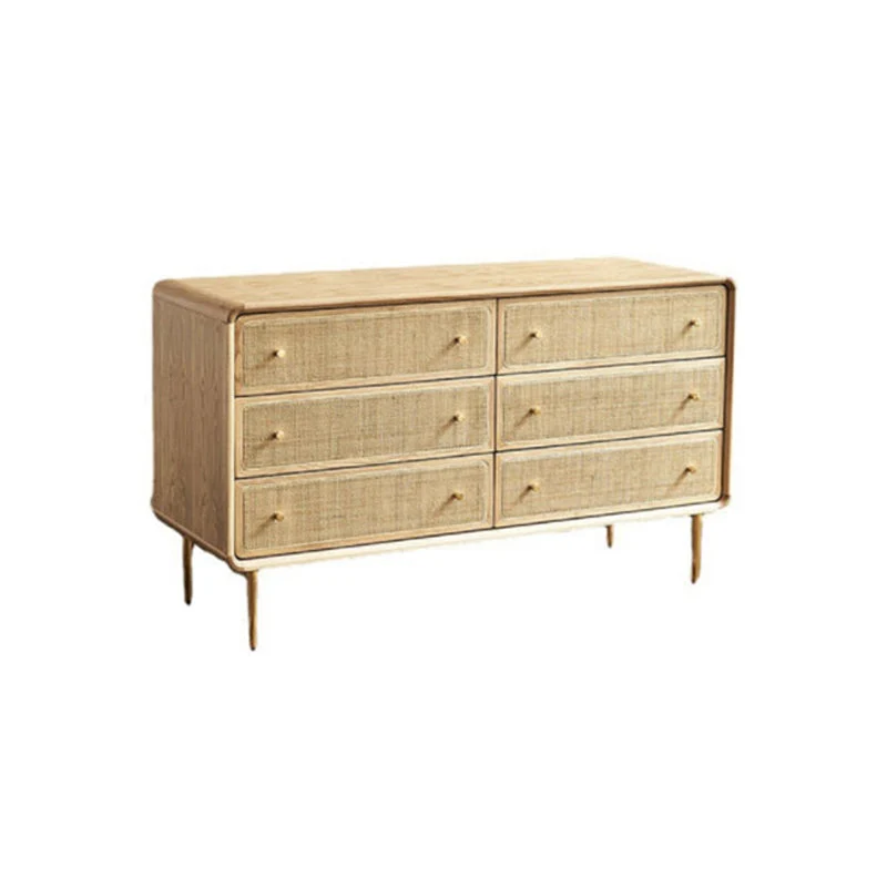 Mesa buffet de madera maciza, tablero auxiliar de estilo moderno con cajones Clearhalo